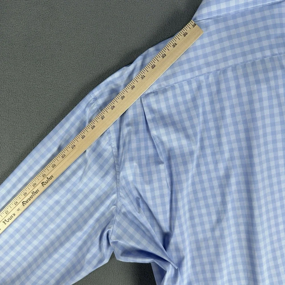 Jos A Bank Shirt Mens 4XLT Blue White Tailored Fit Travel Tech Performance New